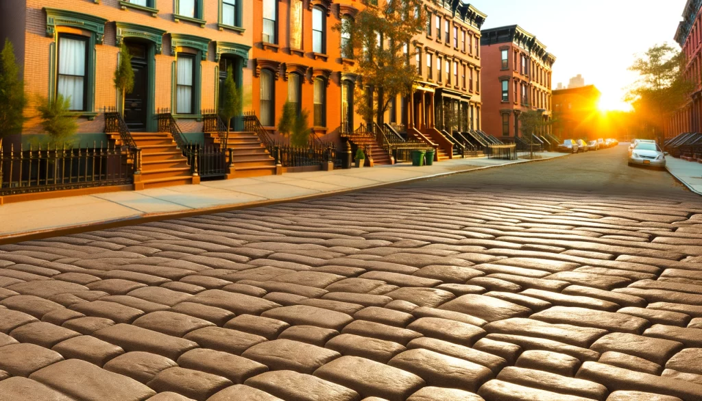 Belgium block paving in New York City